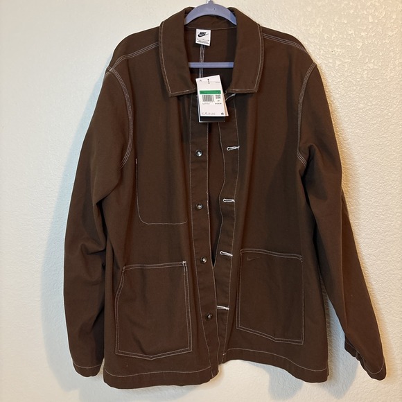 NIKE LIFE CHORE COAT JACKET FN0356-259 BROWN MENS Medium NEW WITH TAGS $135